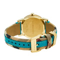 Burberry Heritage Gold Dial Blue Leather Strap Watch for Women - BU9112