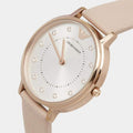 Emporio Armani Kappa White Dial Beige Leather Strap Watch For Women - AR2510