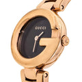 Gucci Guccissima Quartz Black Dial Rose Gold Steel Strap Watch For Women - YA134509