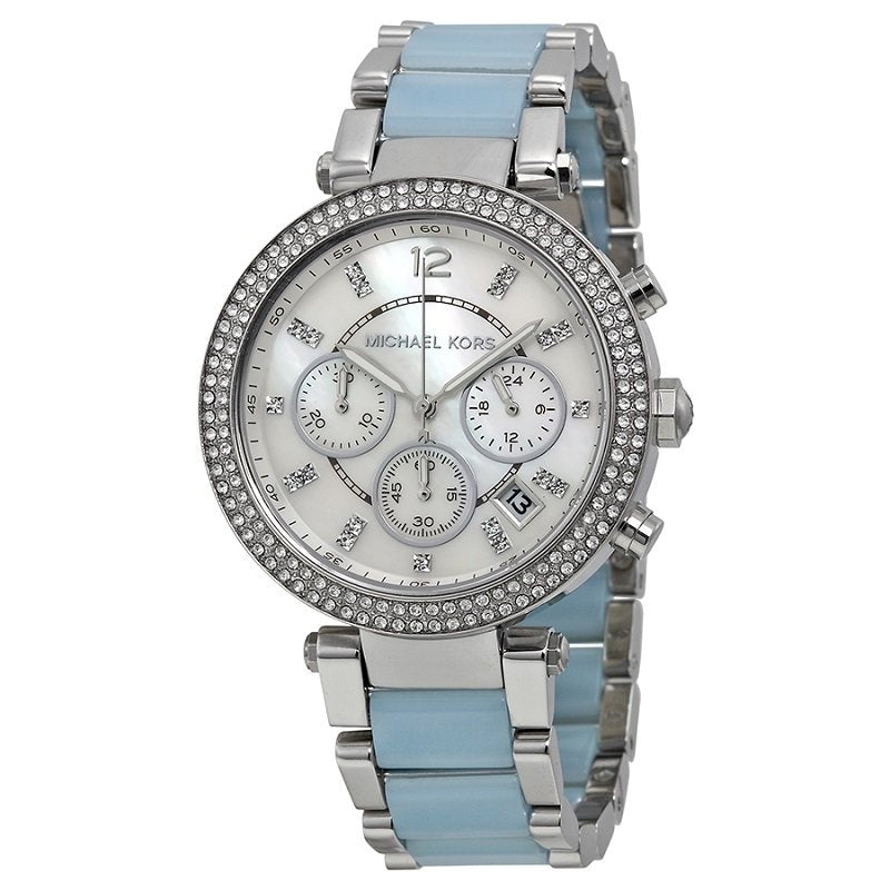 Michael Kors Parker White Dial Two Tone Steel Strap Watch for Women - MK6138