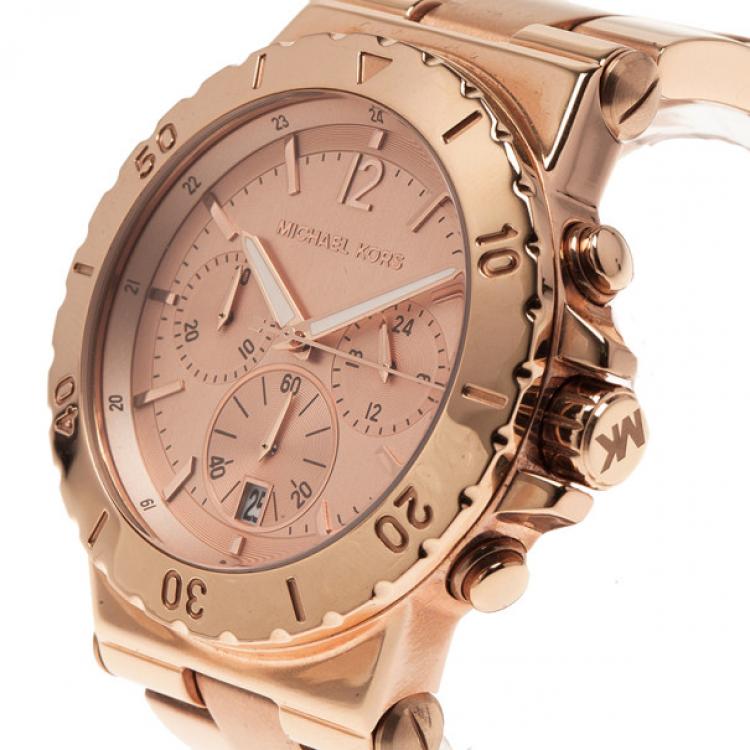 Michael Kors Dylan Rose Gold Dial Rose Gold Steel Strap Watch for Women - MK5314