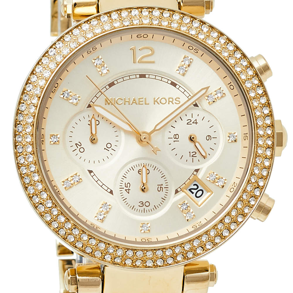 Michael Kors Parker Gold Dial Two Tone Steel Strap Watch for Women - MK6238