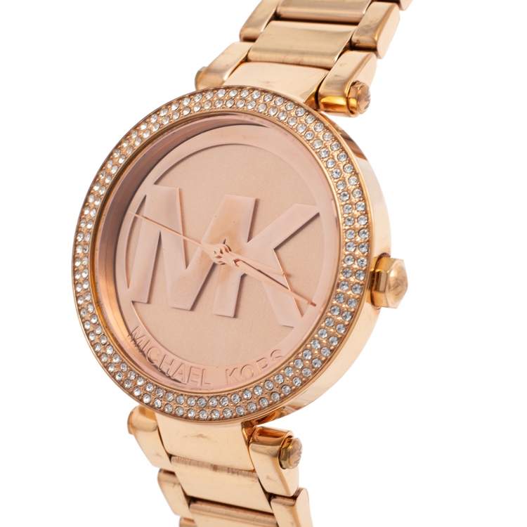 Michael Kors Parker Rose Gold Dial Rose Gold Steel Strap Watch for Women - MK5865