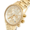 Michael Kors Ritz Gold Dial Gold Steel Strap Watch for Women - MK6356