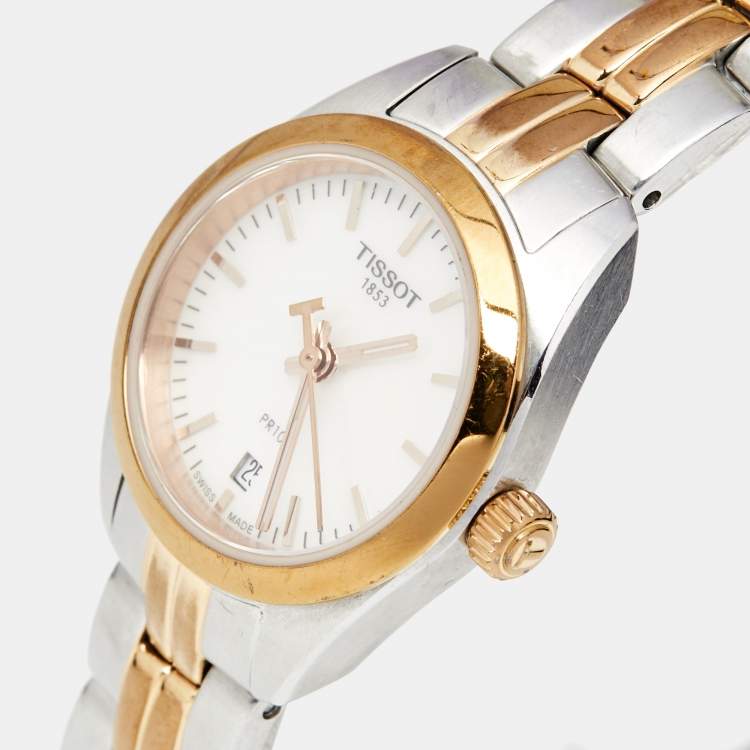 Tissot T Classic PR100 Mother of Pearl Dial Two Tone Steel Strap Watch for Women - T101.010.22.111.01