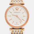 Versace V-Twist White Dial Two Tone Mesh Bracelet Watch for Women - VELS00719