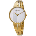 Calvin Klein Drift Silver Dial Gold Steel Strap Watch for Women - K6S2N516