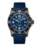 Breitling Superocean Automatic 46mm Blue Dial Blue Rubber Strap Watch for Men - M17368D71C1S1