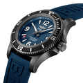 Breitling Superocean Automatic 46mm Blue Dial Blue Rubber Strap Watch for Men - M17368D71C1S1