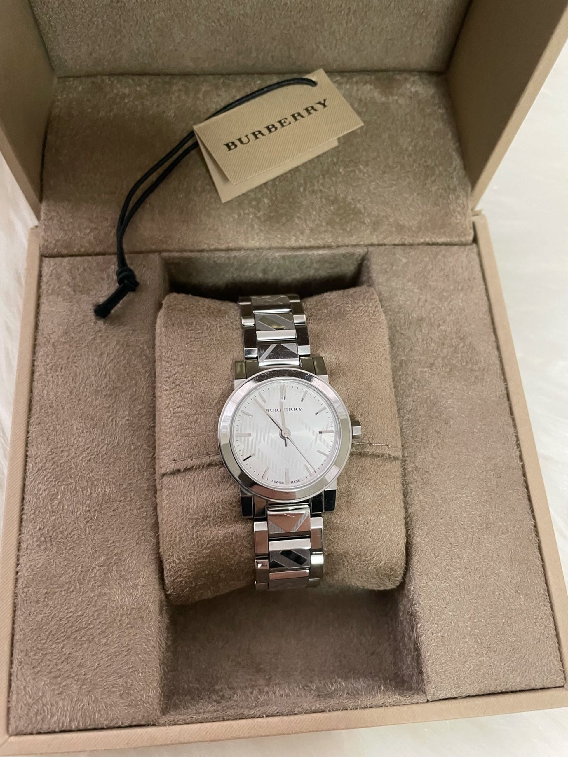 Burberry The City Silver Dial Two Tone Steel Strap Watch for Women - BU9217