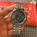 Fossil Townsman Multifunction Black Dial Silver Steel Strap Watch for Men - ME1135