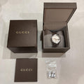 Gucci G Chrono Chronograph Quartz White Dial Silver Steel Strap Watch For Men - YA101201