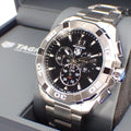 Tag Heuer Aquaracer Quartz Chronograph Black Dial Silver Steel Strap Watch for Men - CAY1110.BA0927