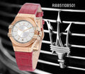 Maserati Potenza 35mm White Rose Gold Dial Red Leather Strap Watch For Women - R8851108501