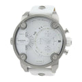 Diesel Badass Chronograph White Dial White Leather Strap Watch For Men - DZ7265