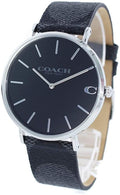 Coach Charles Black Dial Black Leather Strap Watch for Men - 14602157