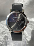 Burberry Heritage Grey Dial Black Leather Strap Watch for Men - BU9024