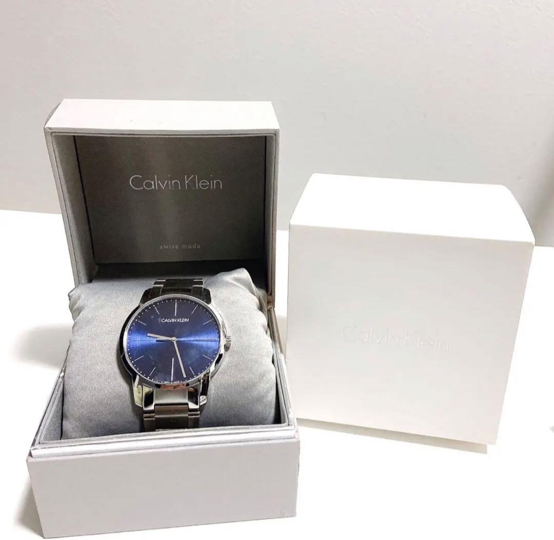 Calvin Klein City Blue Dial Silver Steel Strap Watch for Men - K2G2114N