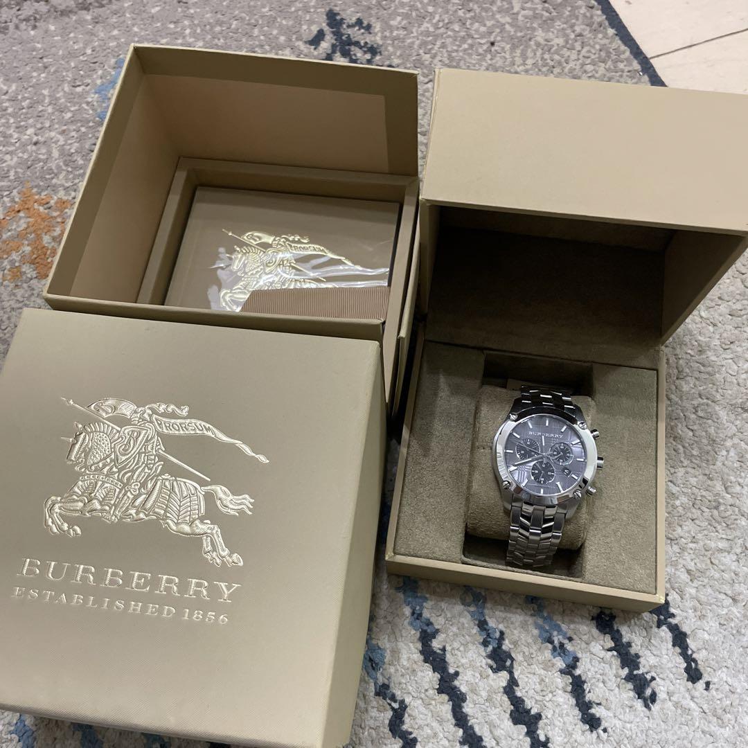 Burberry Sport Endurance Chronograph Grey Dial Grey Rubber Strap Watch for Men - BU7713