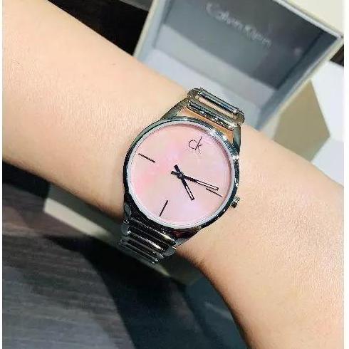 Calvin Klein Simplicity Pink Dial Silver Steel Strap Watch for Women - K432314E