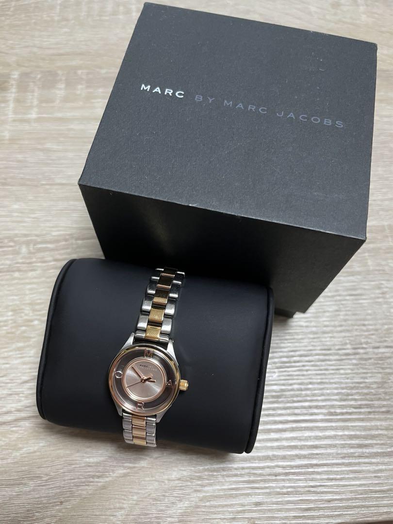 Marc Jacobs Tether White Transparent Dial Two Tone Stainless Steel Strap Watch - MBM3418