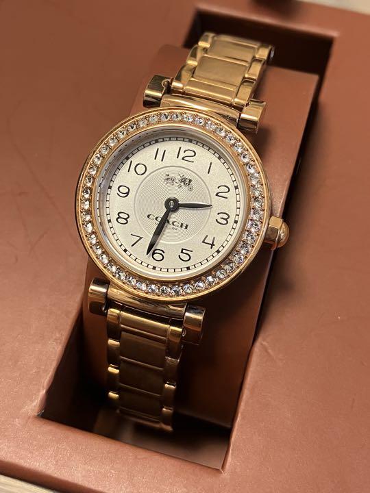 Coach Madison White Dial Gold Steel Strap Watch for Women - 14502403