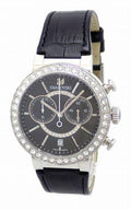 Swarovski Citra Sphere Chronograph Black Dial Black Leather Strap Watch for Women - 5027131