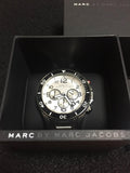 Marc Jacobs Rock Chronograph White Dial Silver Stainless Steel Strap Watch for Men - MBM5027