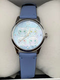 Gucci G Timeless Mother of Pearl Blue Dial Blue Leather Strap Watch For Women - YA1264124