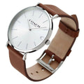 Coach Charles Silver Dial Brown Leather Strap Watch for Men - 14602152