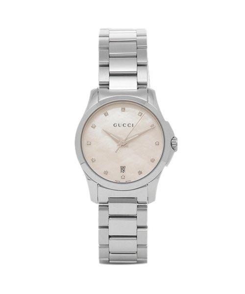 Gucci G Timeless Silver Stainless Steel Mother of Pearl Dial Quartz Watch For Women - YA126542