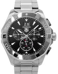 Tag Heuer Aquaracer Quartz Chronograph Black Dial Silver Steel Strap Watch for Men - CAY1110.BA0927