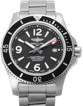 Breitling Superocean Automatic 44mm Black Dial Silver Steel Strap Watch for Men - A17367D71B1A1