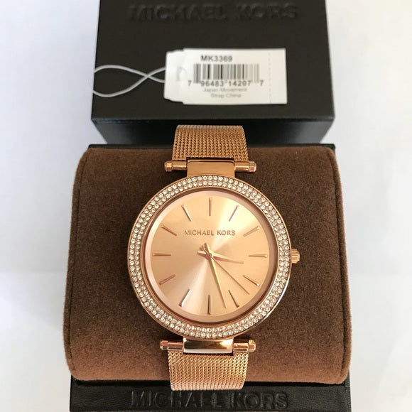 Michael Kors Darci Rose Gold Dial Rose Gold Mesh Bracelet Watch for Women - MK3369