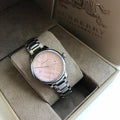 Burberry The Classic Pink Dial Silver Steel Strap Watch for Women - BU10111