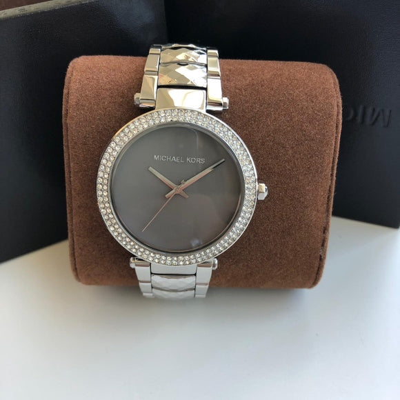 Michael Kors Parker Mother of Pearl Silver Steel Strap Watch for Women - MK6424