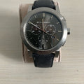 Burberry The City Grey Dial Black Leather Strap Watch for Men - BU9362