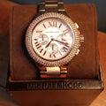 Michael Kors Camille Chronograph White Dial Rose Gold Steel Strap Watch for Women - MK5636