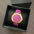 Marc Jacobs Blade Purple Dial Purple Leather Strap Watch for Women - MBM1203