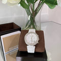 Michael Kors Parker White Dial White Ceramic Strap Watch for Women - MK5654