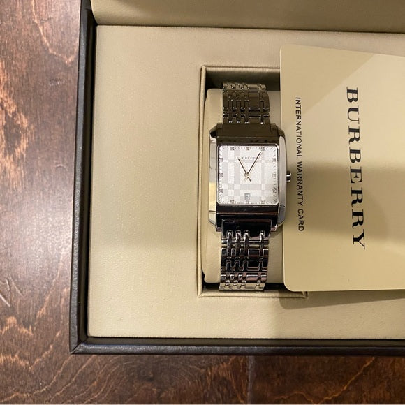 Burberry Heritage Diamond White Dial Silver Steel Strap Watch for Women - BU1583