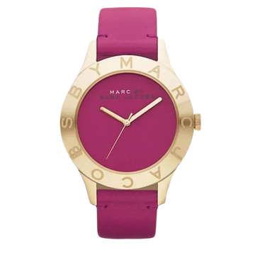 Marc Jacobs Blade Purple Dial Purple Leather Strap Watch for Women - MBM1203