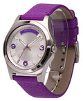 Marc Jacobs Baby Dave Silver Dial Purple Leather Strap Watch for Women - MBM1262