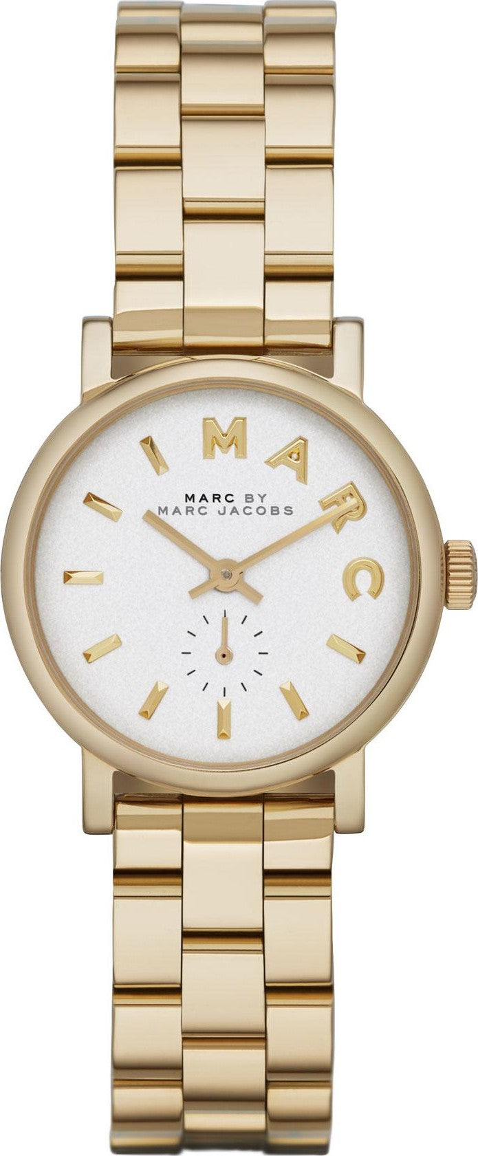 Marc Jacobs Baker White Dial Gold Stainless Steel Watch for Women - MBM3247