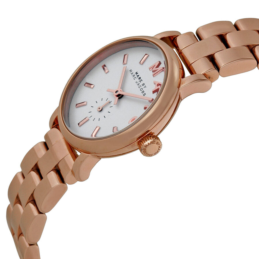 Marc Jacobs Marc Baker White Dial Rose Gold Stainless Steel Watch for Women - MBM3248