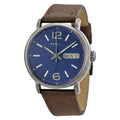 Marc Jacobs Marc Fergus Blue Dial Brown Leather Strap Watch for Men - MBM5078