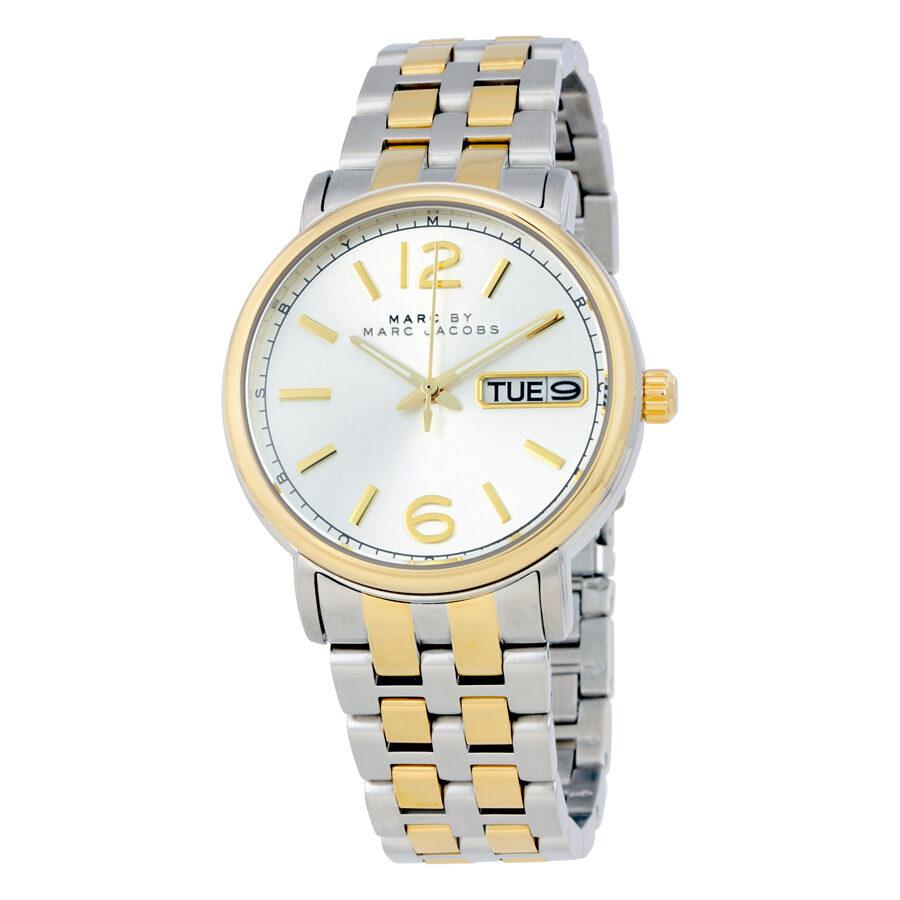 Marc Jacobs Fergus Silver Dial Two Tone Stainless Steel Watch for Women - MBM3426