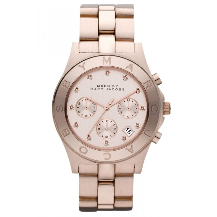 Marc Jacobs Blade Pink Dial Rose Gold Stainless Steel Strap Watch for Women - MBM3102