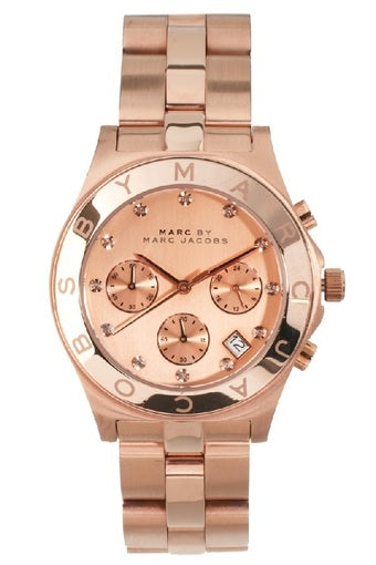 Marc Jacobs Blade Pink Dial Rose Gold Stainless Steel Strap Watch for Women - MBM3102