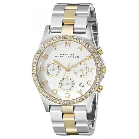 Marc Jacobs Henry Silver Dial Two Tone Stainless Steel Strap Watch for Women - MBM3197